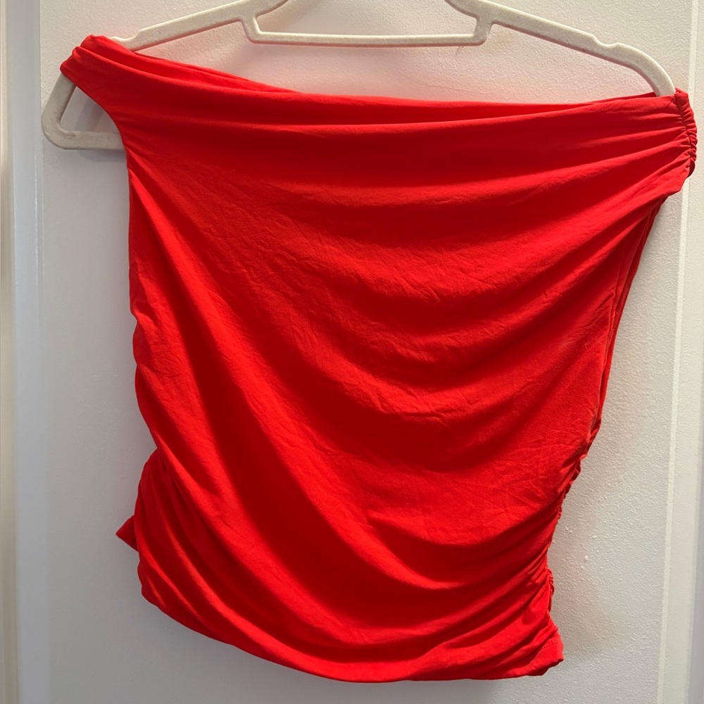 Bright Red Off-Shoulder Top